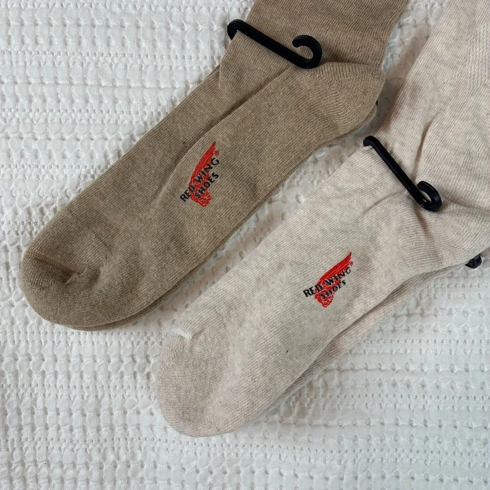 Red‎ Wings Socks Fits Mens 12-16 Tan Cream Diamond Pattern Dress Made in USA